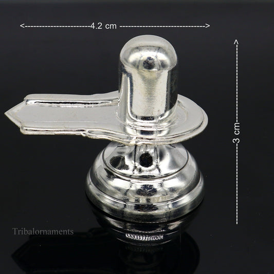 925 sterling silver handmade small Lord Shiva lingam, silver shivling puja utensils, home temple silver article puja accessories art71 - TRIBAL ORNAMENTS