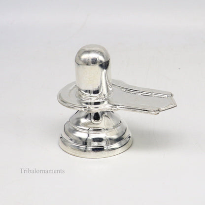 925 sterling silver handmade small Lord Shiva lingam, silver shivling puja utensils, home temple silver article puja accessories art71 - TRIBAL ORNAMENTS