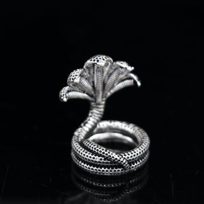 925 sterling silver solid divine panchmukhi Sheshnag, wonderful shiva snake amazing puja articles or utensils for home or temple art651 - TRIBAL ORNAMENTS