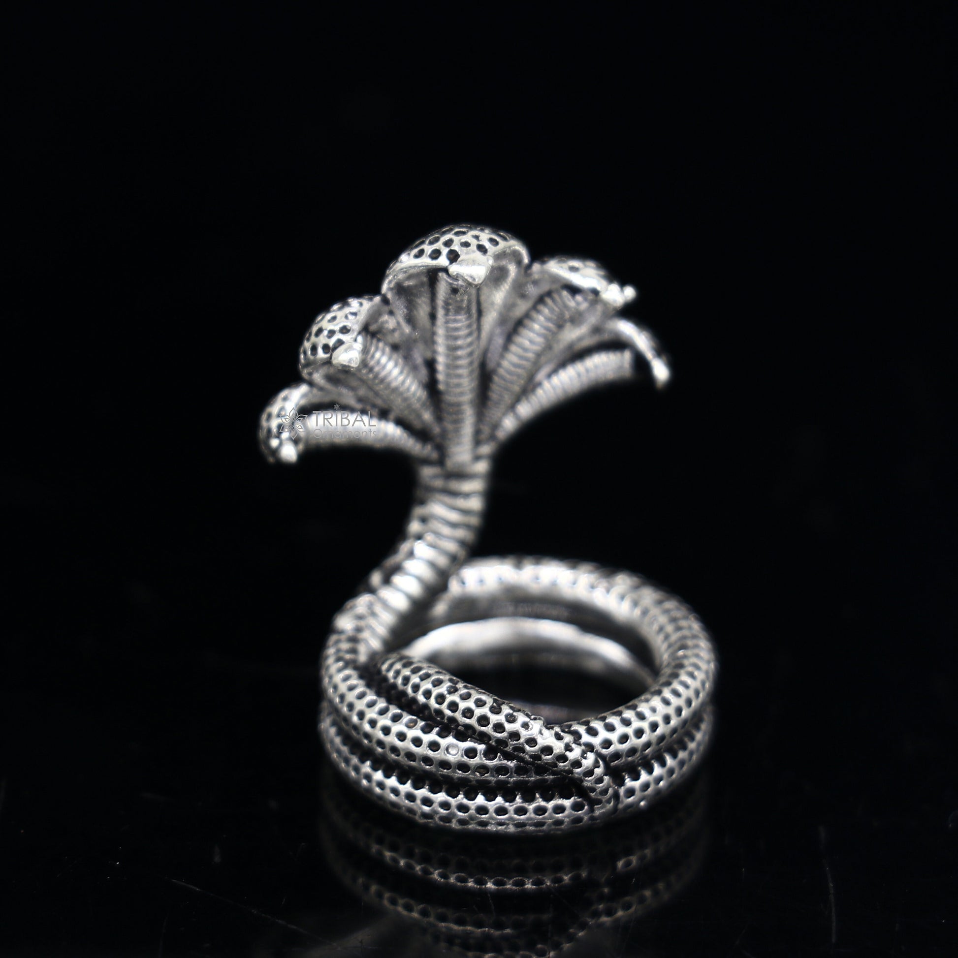 925 sterling silver solid divine panchmukhi Sheshnag, wonderful shiva snake amazing puja articles or utensils for home or temple art651 - TRIBAL ORNAMENTS