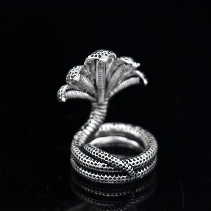 925 sterling silver solid divine panchmukhi Sheshnag, wonderful shiva snake amazing puja articles or utensils for home or temple art651 - TRIBAL ORNAMENTS