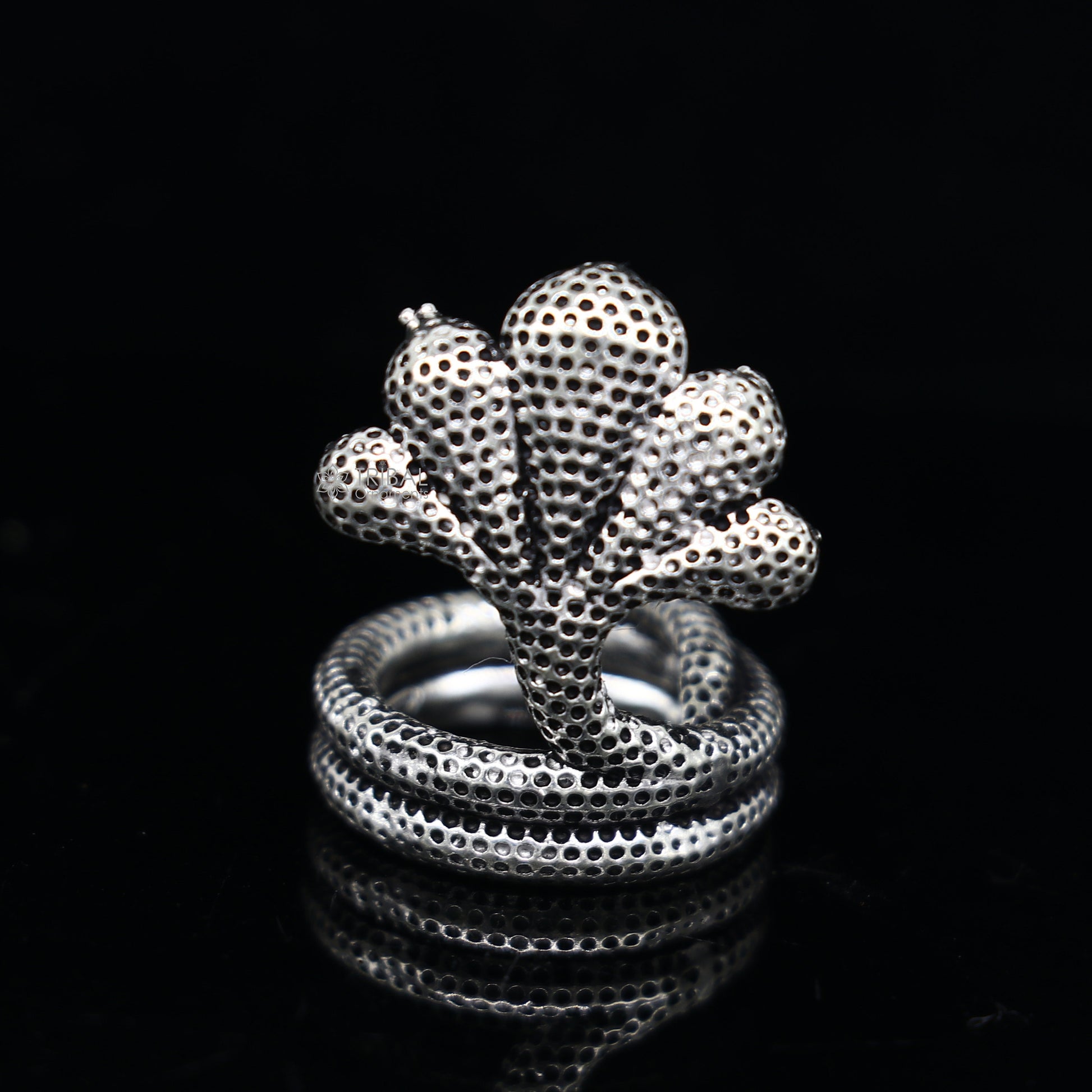 925 sterling silver solid divine panchmukhi Sheshnag, wonderful shiva snake amazing puja articles or utensils for home or temple art651 - TRIBAL ORNAMENTS