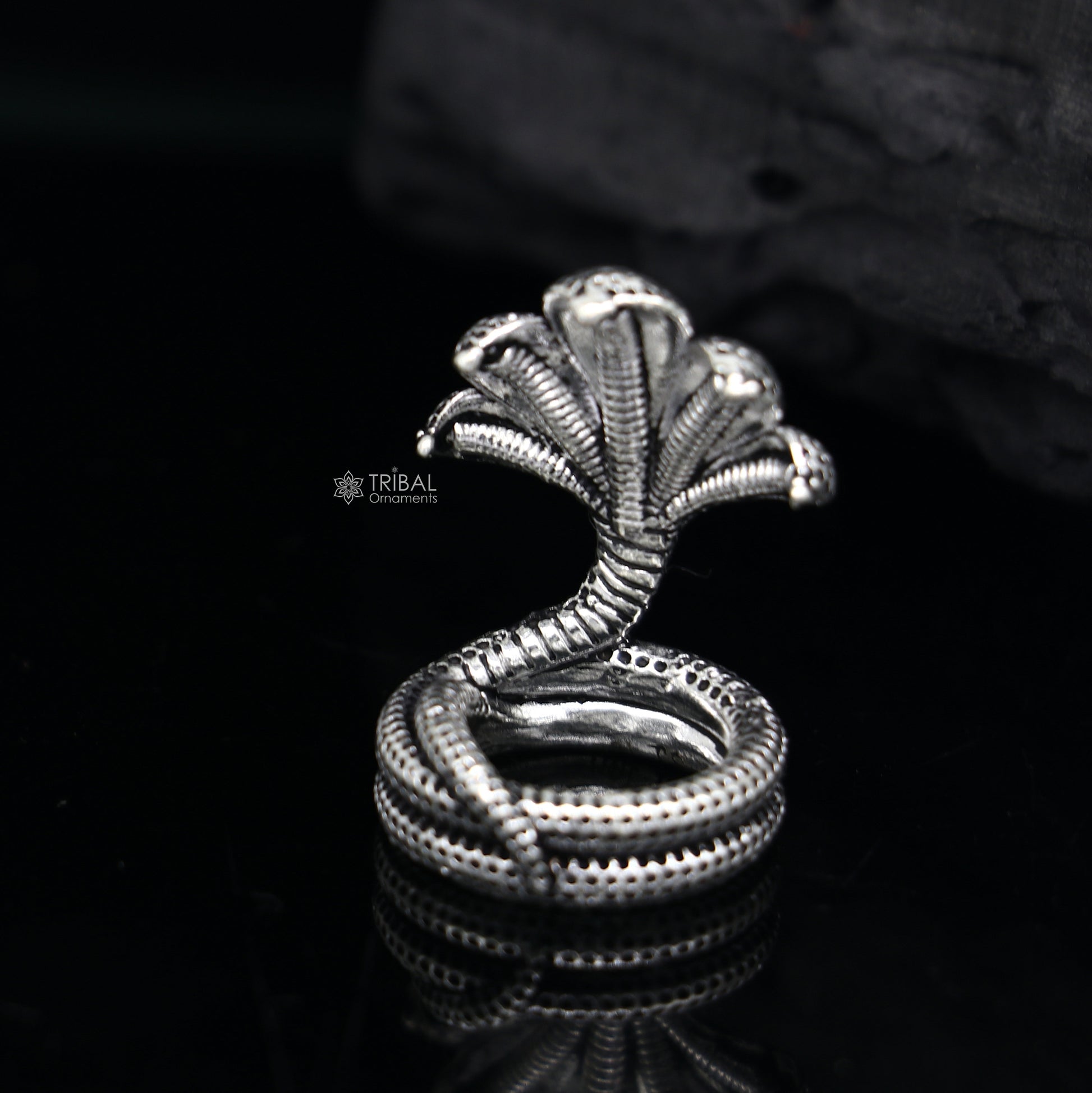 925 sterling silver solid divine panchmukhi Sheshnag, wonderful shiva snake amazing puja articles or utensils for home or temple art651 - TRIBAL ORNAMENTS