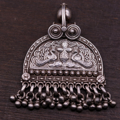 925 sterling silver solid peacock design vintage customized design handmade pedant gorgeous tribal personalized jewelry from india nsp260 - TRIBAL ORNAMENTS