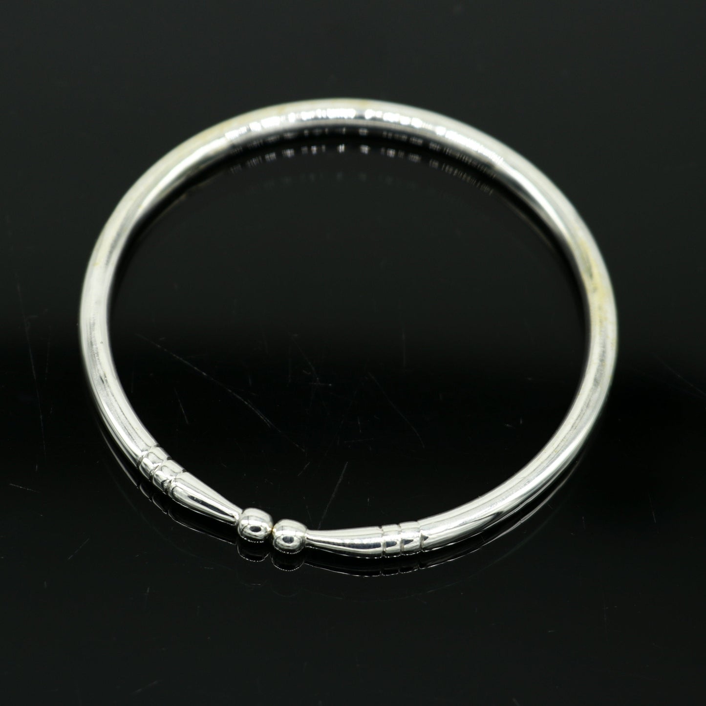 925 sterling silver solid plain shiny design girl's adjustable bangle kada, best gifting adjustable kada excellent brides jewelry nssk382 - TRIBAL ORNAMENTS