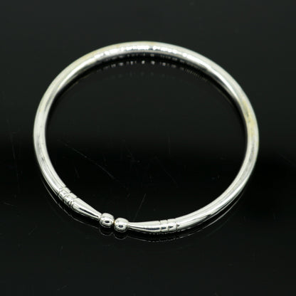 925 sterling silver solid plain shiny design girl's adjustable bangle kada, best gifting adjustable kada excellent brides jewelry nssk382 - TRIBAL ORNAMENTS