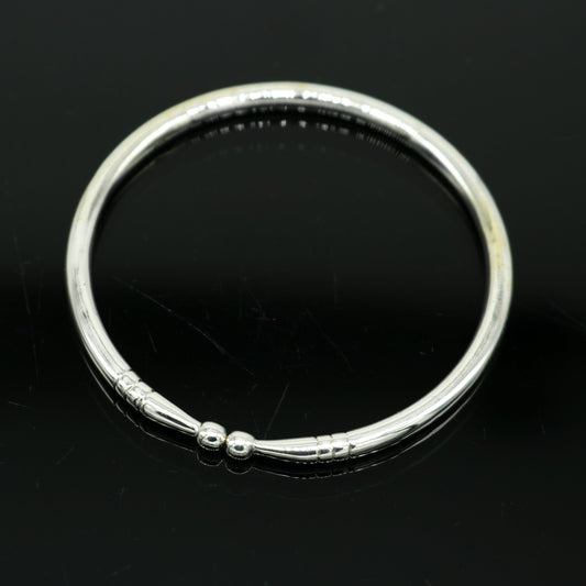 925 sterling silver solid plain shiny design girl's adjustable bangle kada, best gifting adjustable kada excellent brides jewelry nssk382 - TRIBAL ORNAMENTS