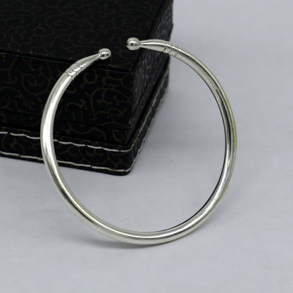 925 sterling silver solid plain shiny design girl's adjustable bangle kada, best gifting adjustable kada excellent brides jewelry nssk382 - TRIBAL ORNAMENTS