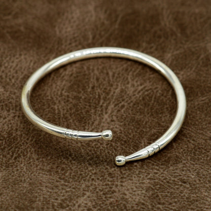 925 sterling silver solid plain shiny design girl's adjustable bangle kada, best gifting adjustable kada excellent brides jewelry nssk382 - TRIBAL ORNAMENTS