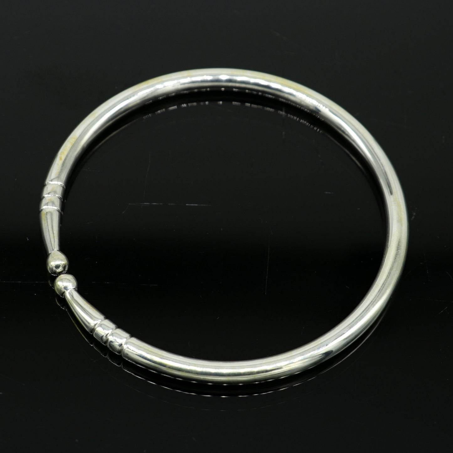 925 sterling silver solid plain shiny design unisex adjustable bangle kada, best gifting adjustable kada excellent brides jewelry nssk372 - TRIBAL ORNAMENTS