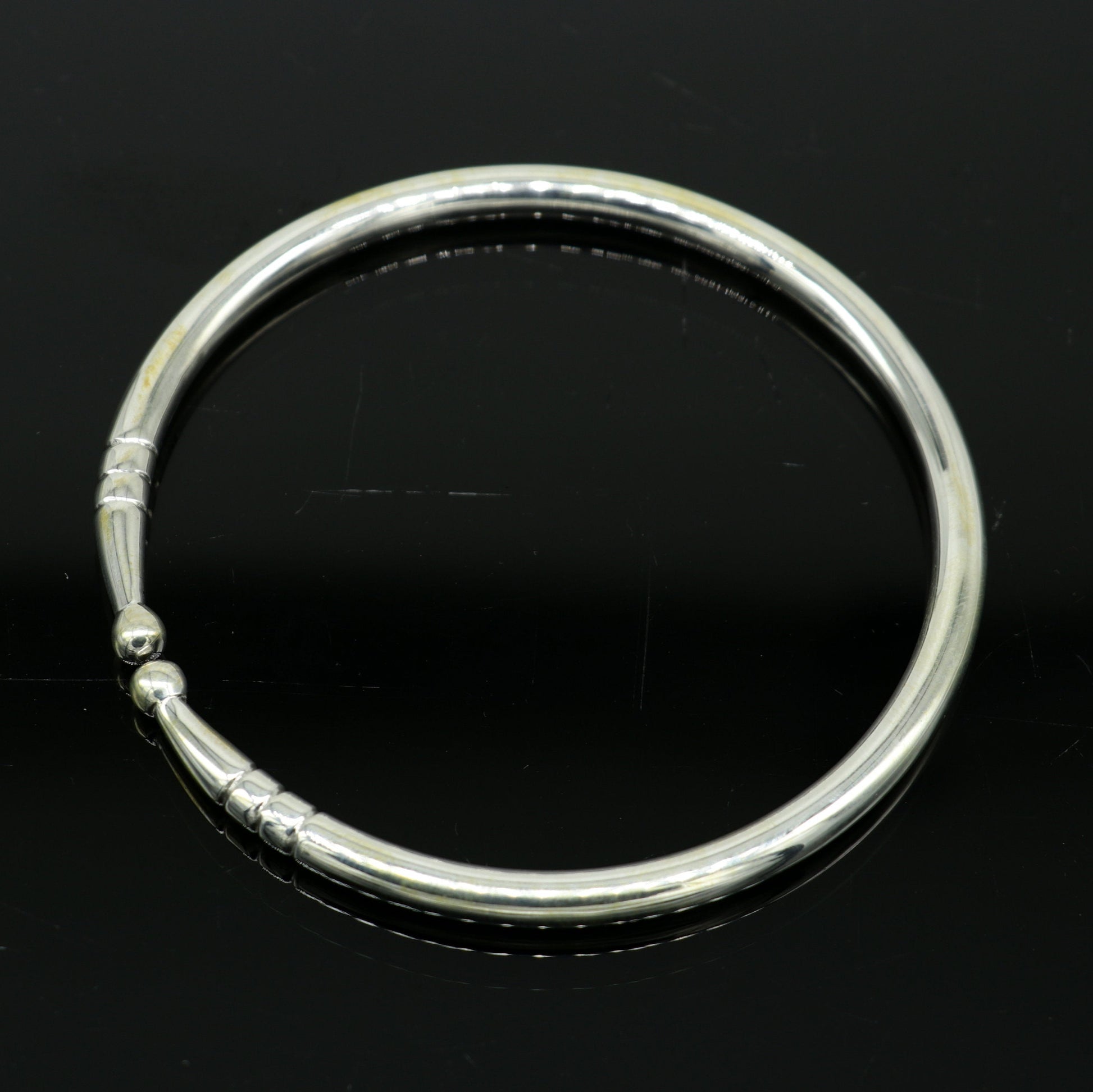 925 sterling silver solid plain shiny design unisex adjustable bangle kada, best gifting adjustable kada excellent brides jewelry nssk372 - TRIBAL ORNAMENTS