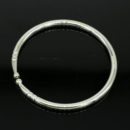 925 sterling silver solid plain shiny design unisex adjustable bangle kada, best gifting adjustable kada excellent brides jewelry nssk372 - TRIBAL ORNAMENTS