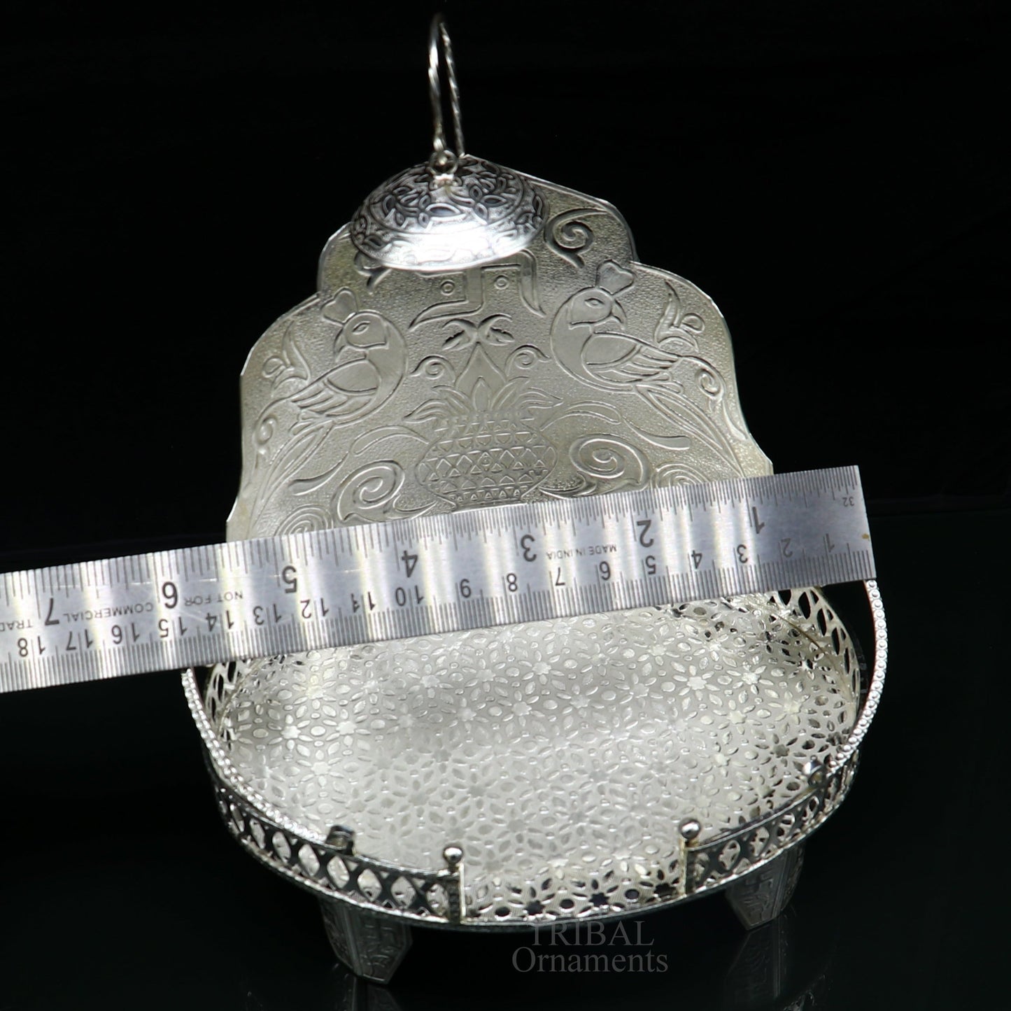 925 sterling silver solid Sinhasan, singhasan idol god throne, god statue's stand chair, temple puja article best collectible gift su571 - TRIBAL ORNAMENTS