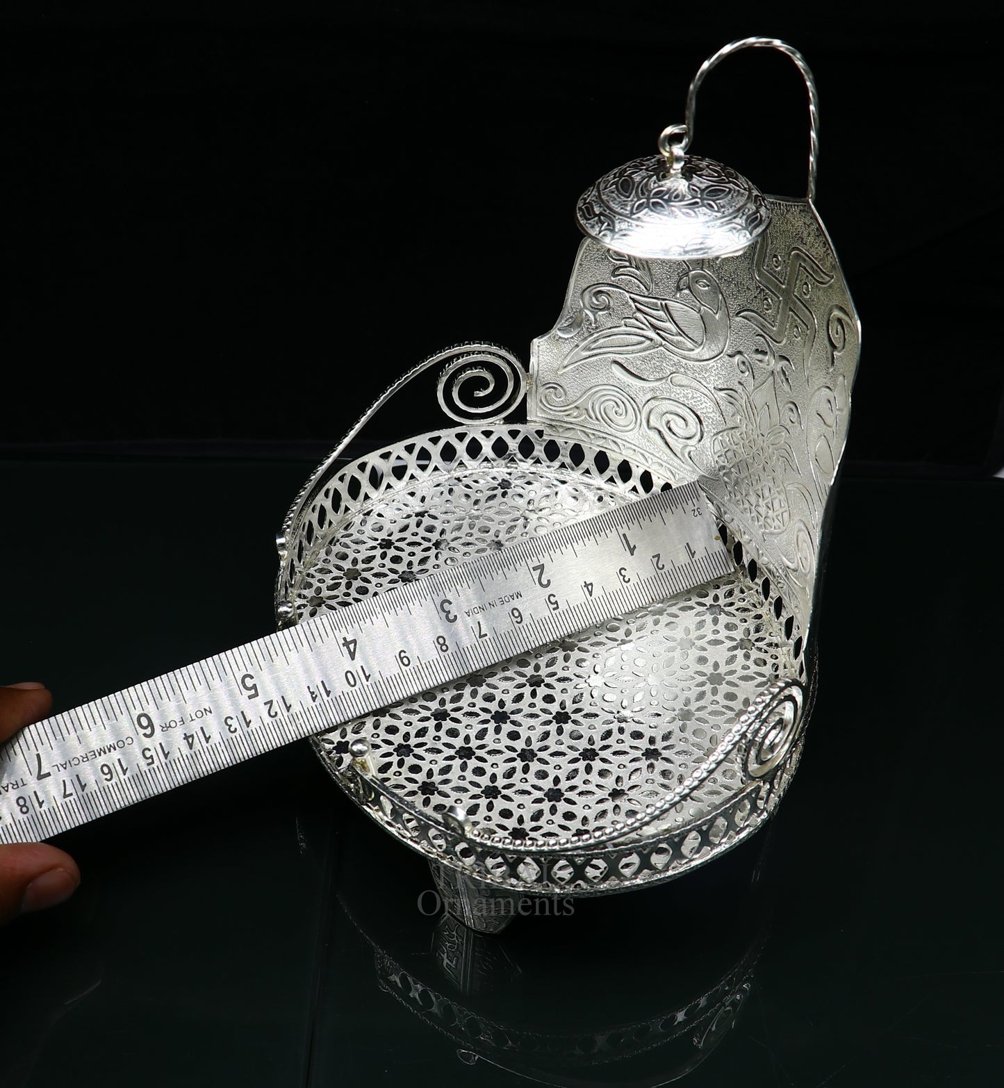 925 sterling silver solid Sinhasan, singhasan idol god throne, god statue's stand chair, temple puja article best collectible gift su571 - TRIBAL ORNAMENTS