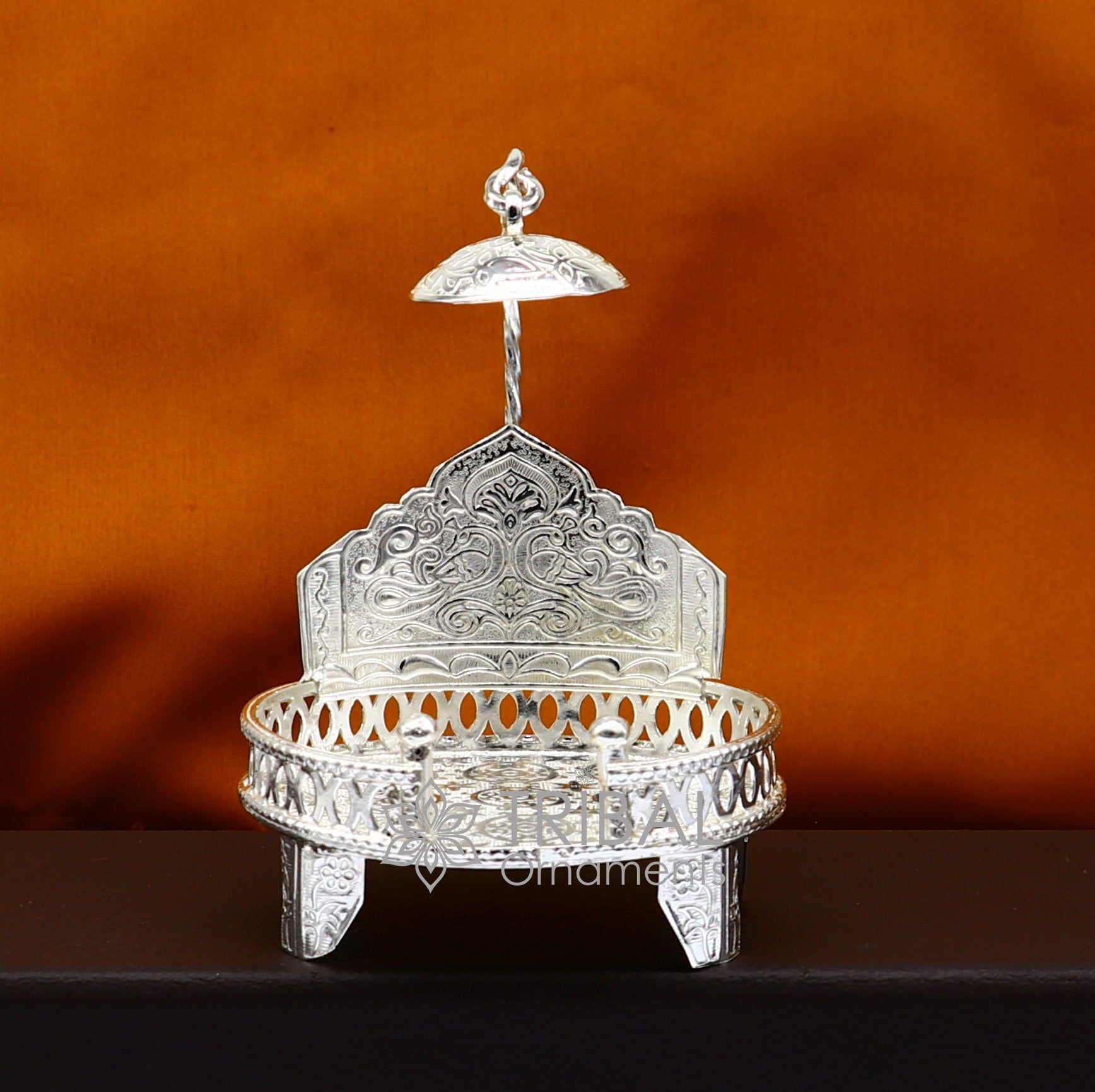 925 sterling silver sterling Sinhasan, singhasan idol god throne, god statue's divine chair, temple puja article collectible article su1108 - TRIBAL ORNAMENTS