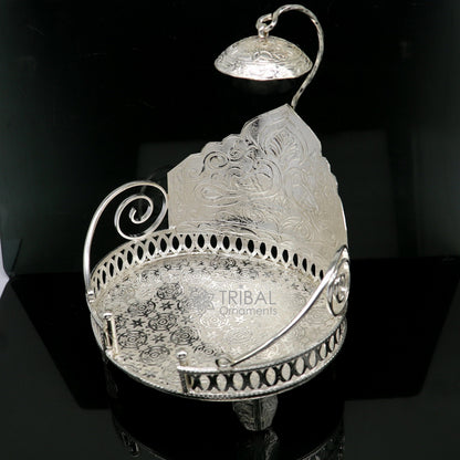 925 sterling silver sterling Sinhasan, singhasan idol god throne, god statue's divine chair, temple puja article collectible article su1111 - TRIBAL ORNAMENTS