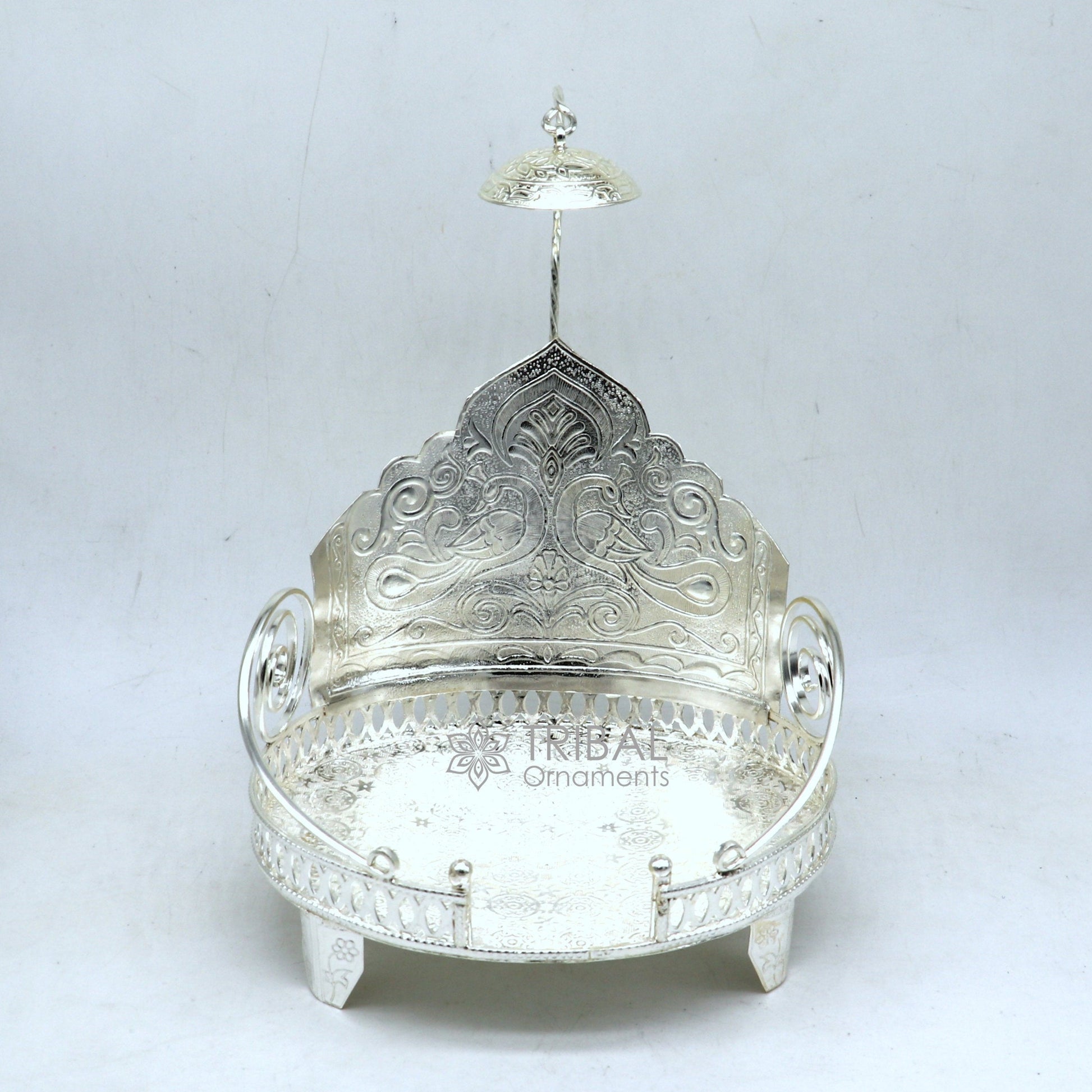 925 sterling silver sterling Sinhasan, singhasan idol god throne, god statue's divine chair, temple puja article collectible article su1111 - TRIBAL ORNAMENTS
