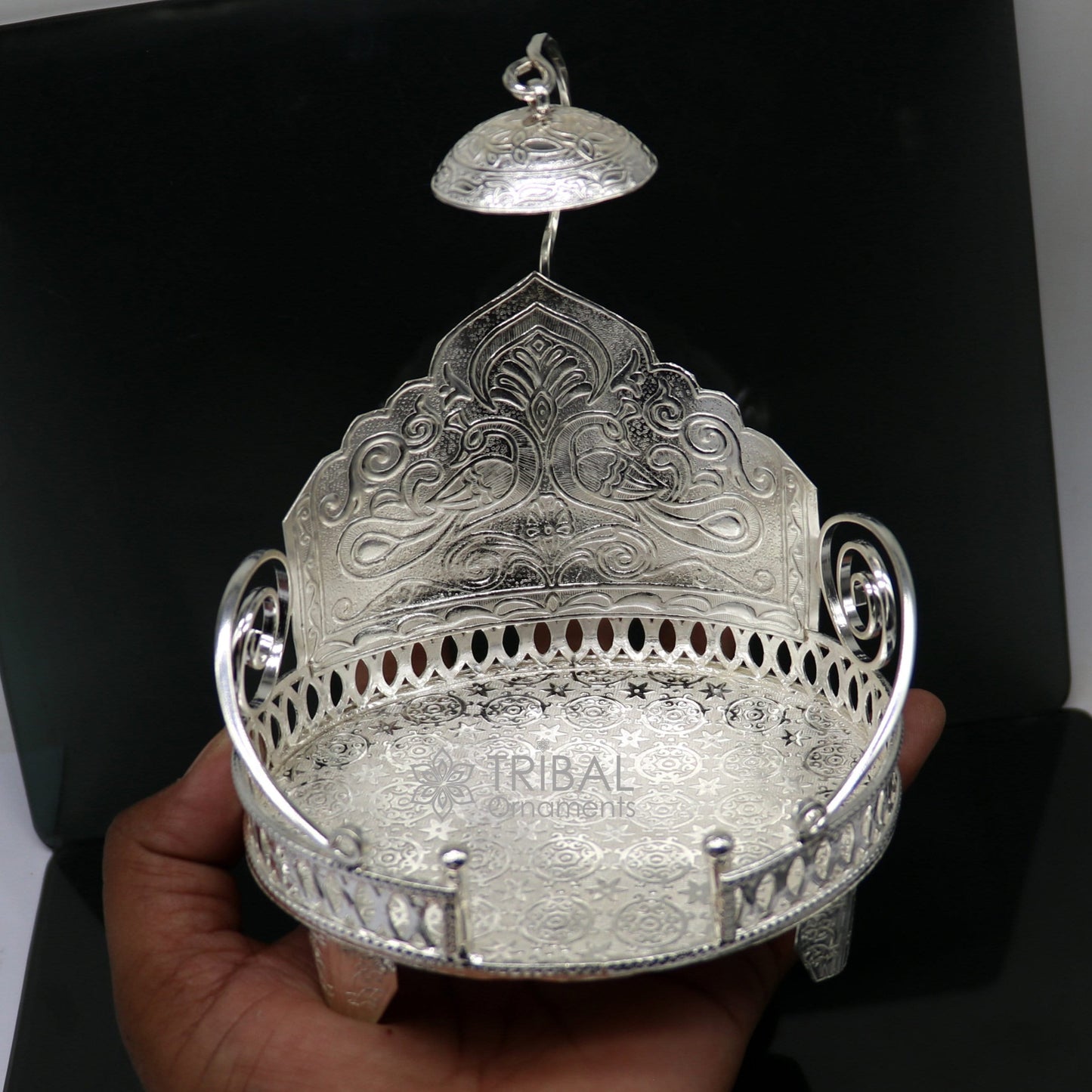 925 sterling silver sterling Sinhasan, singhasan idol god throne, god statue's divine chair, temple puja article collectible article su1111 - TRIBAL ORNAMENTS