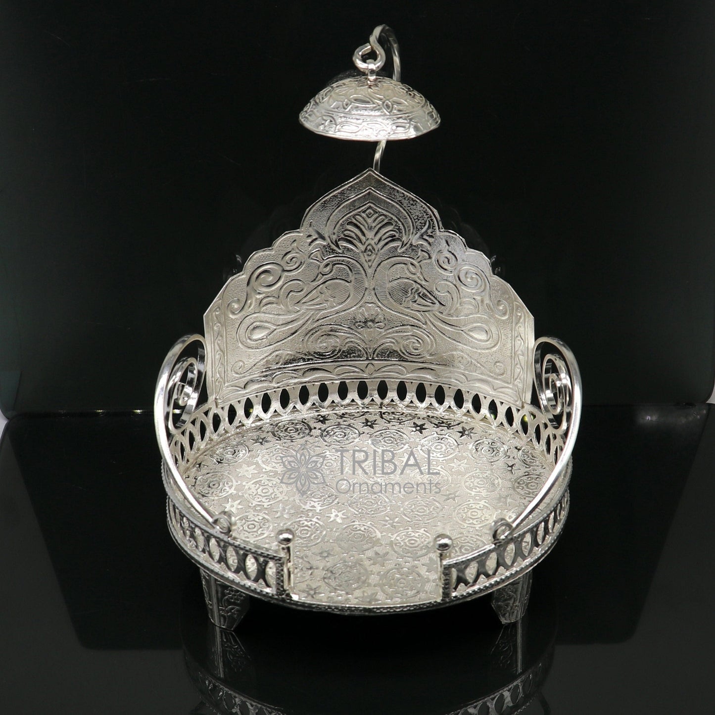 925 sterling silver sterling Sinhasan, singhasan idol god throne, god statue's divine chair, temple puja article collectible article su1112 - TRIBAL ORNAMENTS