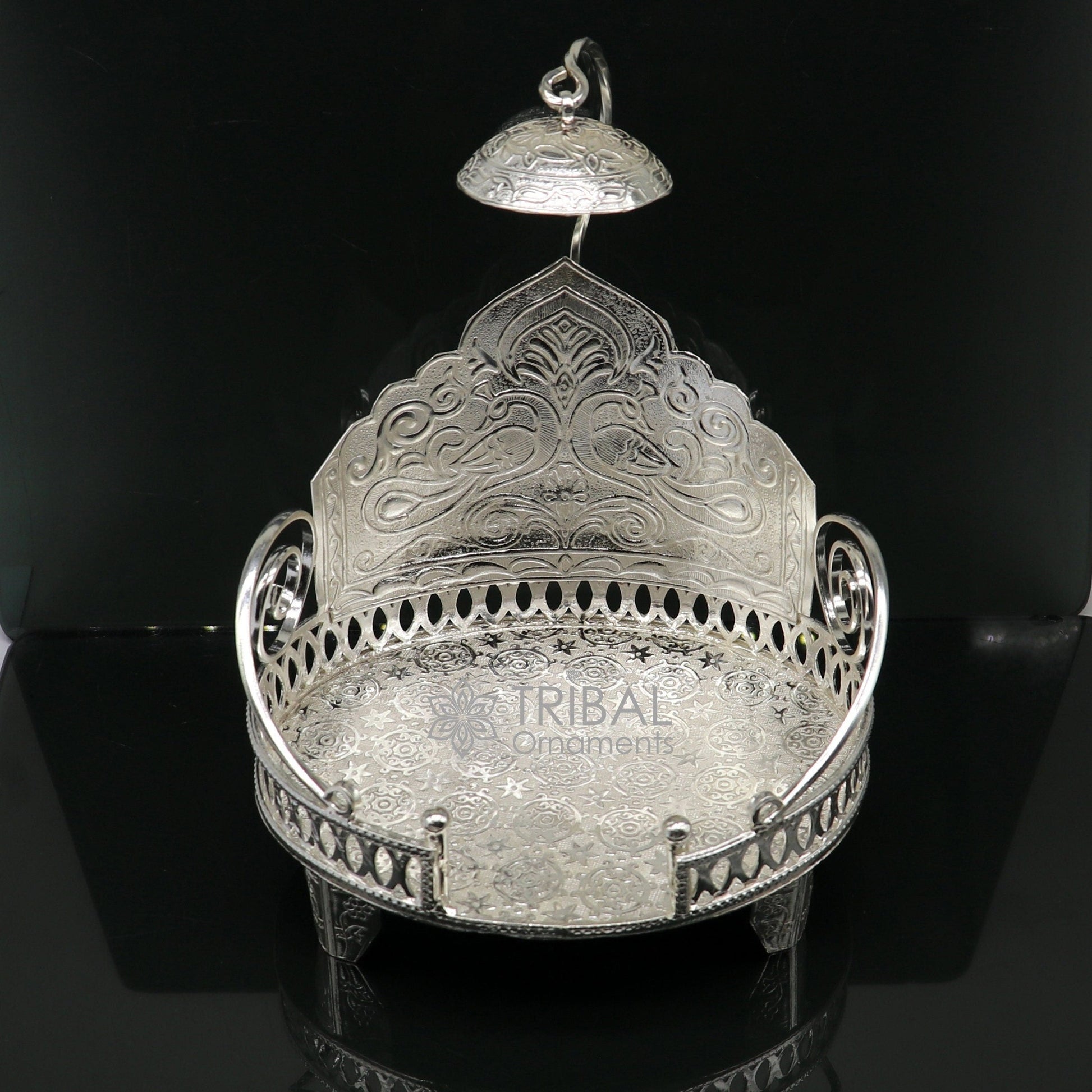 925 sterling silver sterling Sinhasan, singhasan idol god throne, god statue's divine chair, temple puja article collectible article su1112 - TRIBAL ORNAMENTS