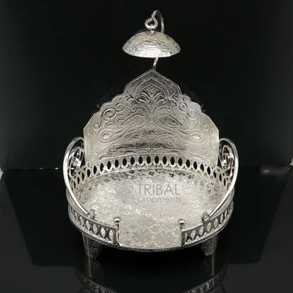 925 sterling silver sterling Sinhasan, singhasan idol god throne, god statue's divine chair, temple puja article collectible article su1112 - TRIBAL ORNAMENTS