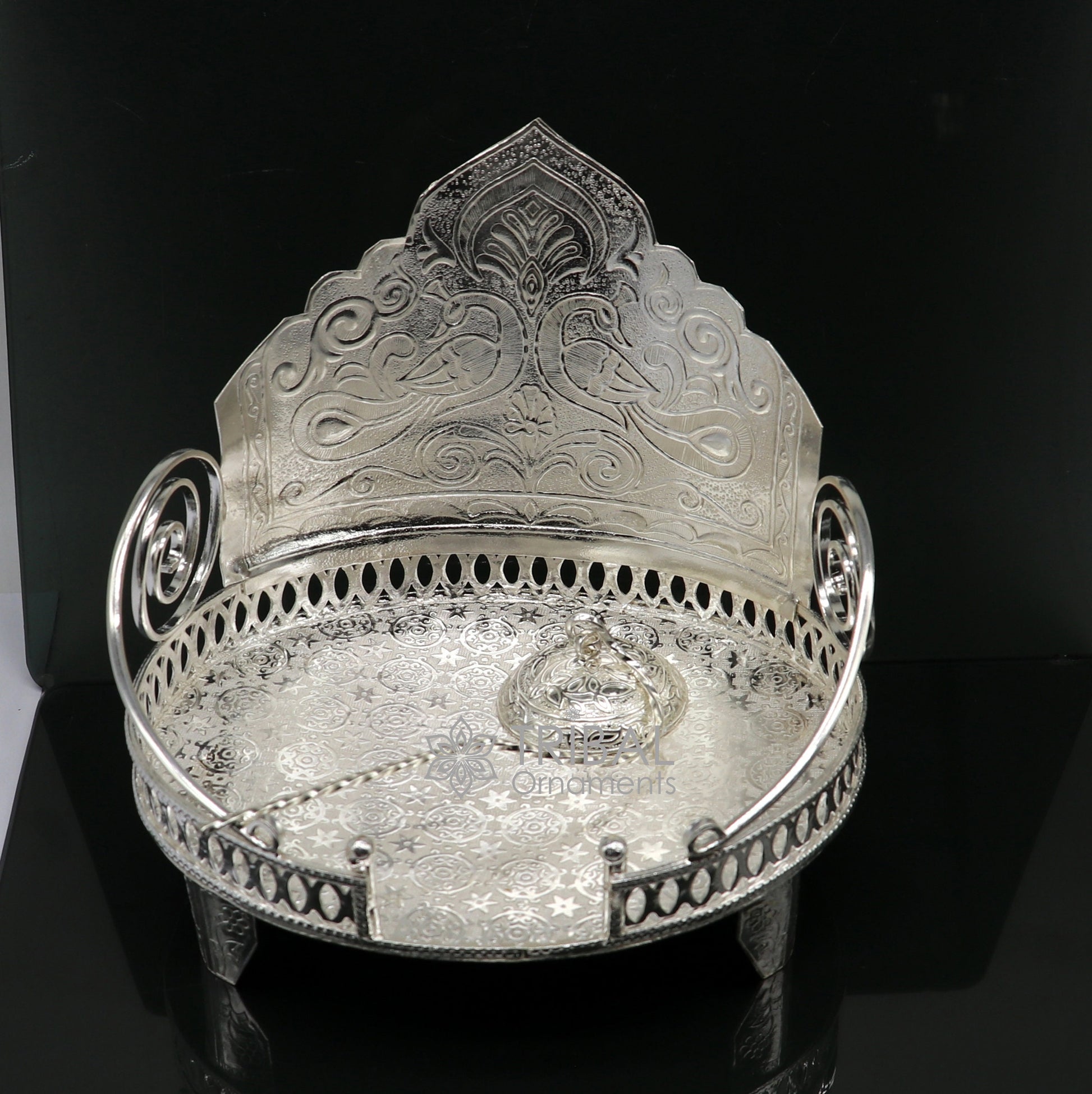 925 sterling silver sterling Sinhasan, singhasan idol god throne, god statue's divine chair, temple puja article collectible article su1112 - TRIBAL ORNAMENTS