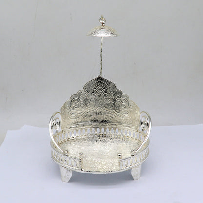 925 sterling silver sterling Sinhasan, singhasan idol god throne, god statue's divine chair, temple puja Chouki article article su1109 - TRIBAL ORNAMENTS