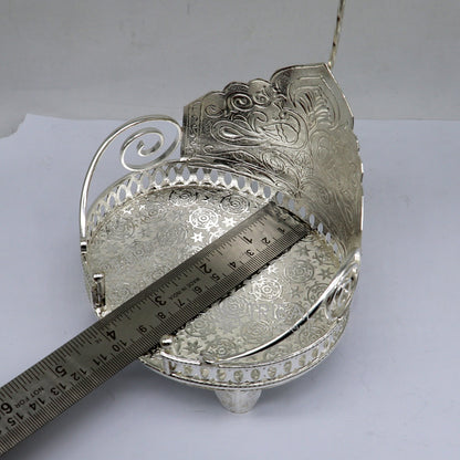 925 sterling silver sterling Sinhasan, singhasan idol god throne, god statue's divine chair, temple puja Chouki article article su1109 - TRIBAL ORNAMENTS