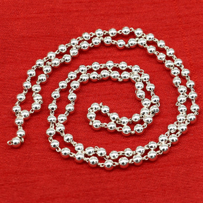925 sterling silver japp mala with 108 plain solid beads, 26-inch unisex necklace, stylish tribal jewelry from TRIBAL ORNAMENTS
