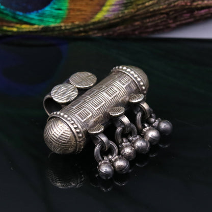 925 Sterling silver traditional tribal amulet pendant jewelry featuring intricate tribal design and craftsmanship.