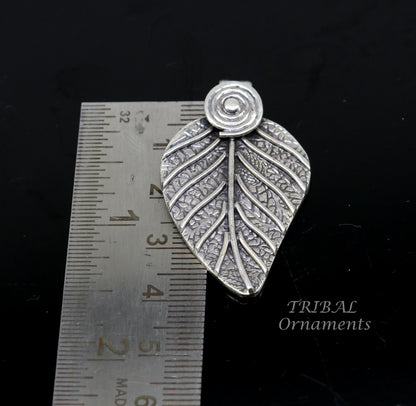 925 sterling silver tree leaf design pendant excellent Vintage chitai/nakshi work design handmade ethnic belly dance jewelry nsp480 - TRIBAL ORNAMENTS