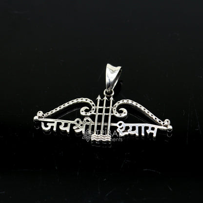 925 sterling silver Trendy Khatushyam ji Dhanush pendant, unique "Jai Shree Shyam" pendant for both girls and boys jewelry ssp622 - TRIBAL ORNAMENTS