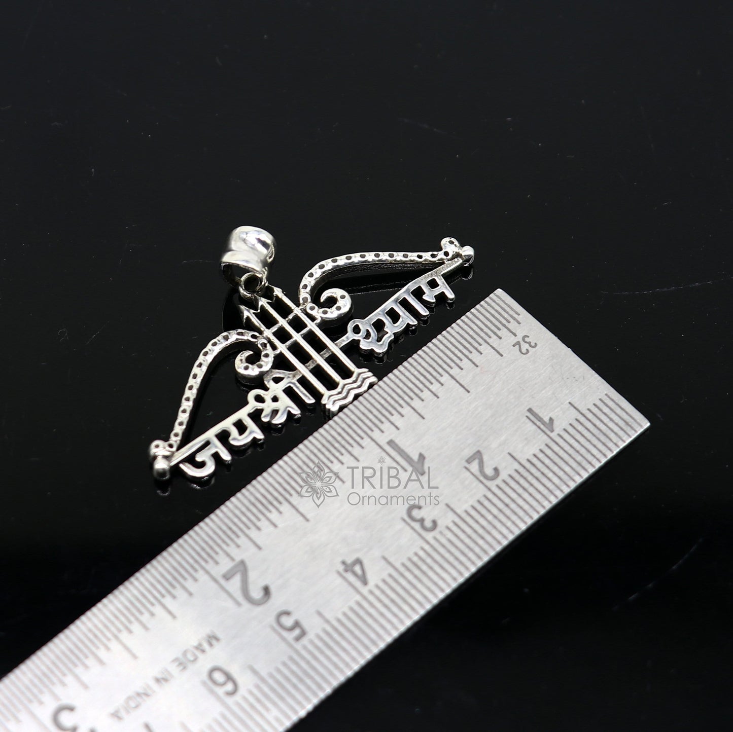 925 sterling silver Trendy Khatushyam ji Dhanush pendant, unique "Jai Shree Shyam" pendant for both girls and boys jewelry ssp622 - TRIBAL ORNAMENTS