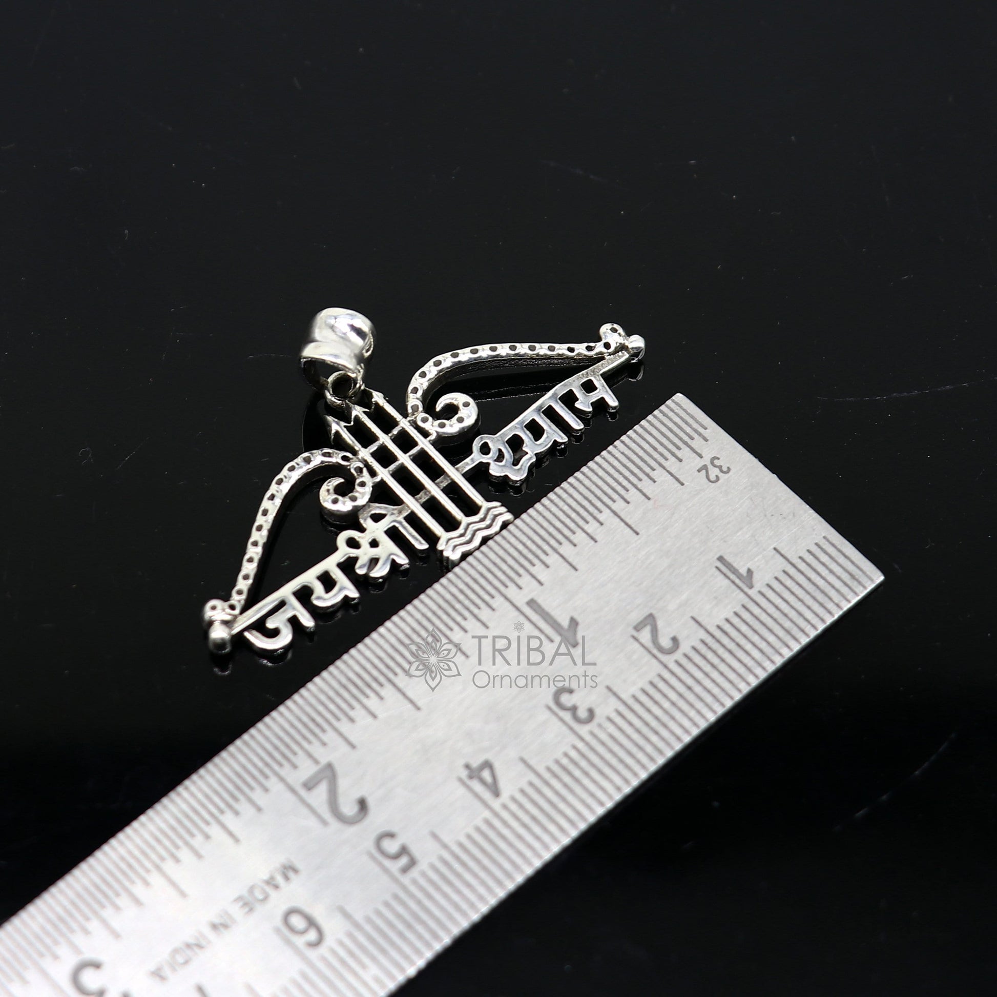 925 sterling silver Trendy Khatushyam ji Dhanush pendant, unique "Jai Shree Shyam" pendant for both girls and boys jewelry ssp622 - TRIBAL ORNAMENTS