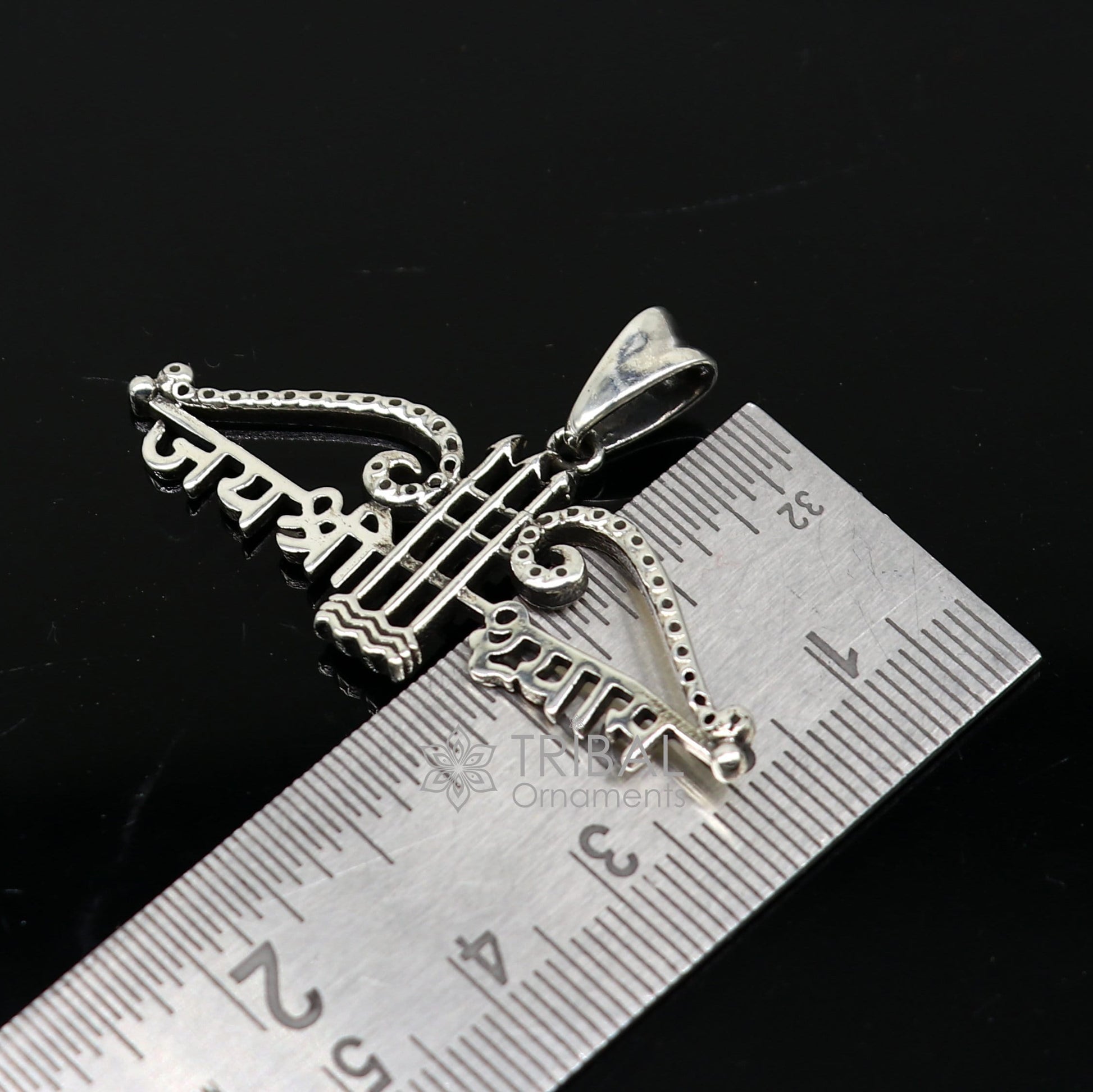 925 sterling silver Trendy Khatushyam ji Dhanush pendant, unique "Jai Shree Shyam" pendant for both girls and boys jewelry ssp622 - TRIBAL ORNAMENTS