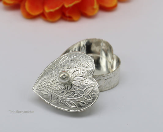 925 sterling silver trinket box, kajal box/casket box bridal heart shape Sindur box collection, container box, eyeliner box gifting stb182 - TRIBAL ORNAMENTS