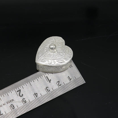 925 sterling silver trinket box, kajal box/casket box bridal heart shape Sindur box collection, container box, eyeliner box gifting stb182 - TRIBAL ORNAMENTS