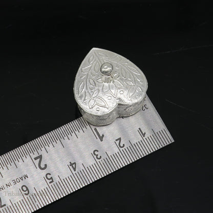 925 sterling silver trinket box, kajal box/casket box bridal heart shape Sindur box collection, container box, eyeliner box gifting stb182 - TRIBAL ORNAMENTS