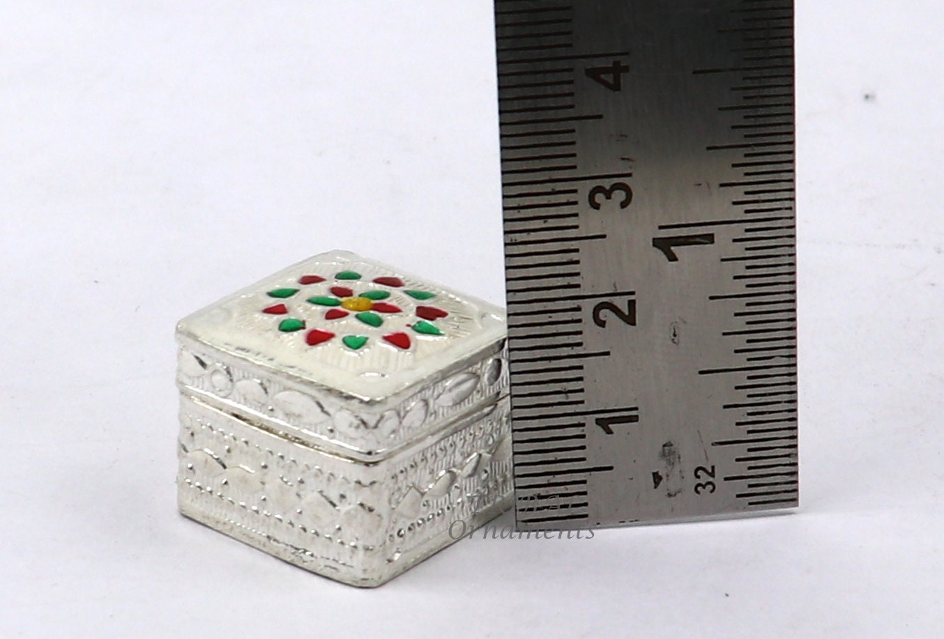 925 sterling silver trinket box, kajal box/casket box bridal square shape box collection, container box, eyeliner box gifting art stb723 - TRIBAL ORNAMENTS