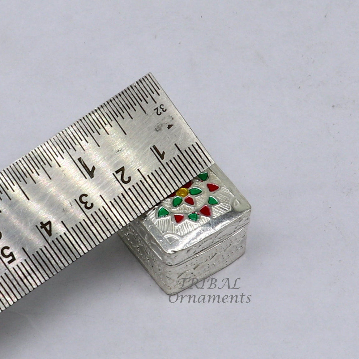 925 sterling silver trinket box, kajal box/casket box bridal square shape box collection, container box, eyeliner box gifting art stb723 - TRIBAL ORNAMENTS