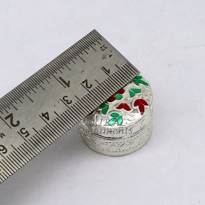 925 sterling silver trinket box, kajal box/casket box round eye liner surma box collection, container box, eyeliner box gifting art stb726 - TRIBAL ORNAMENTS