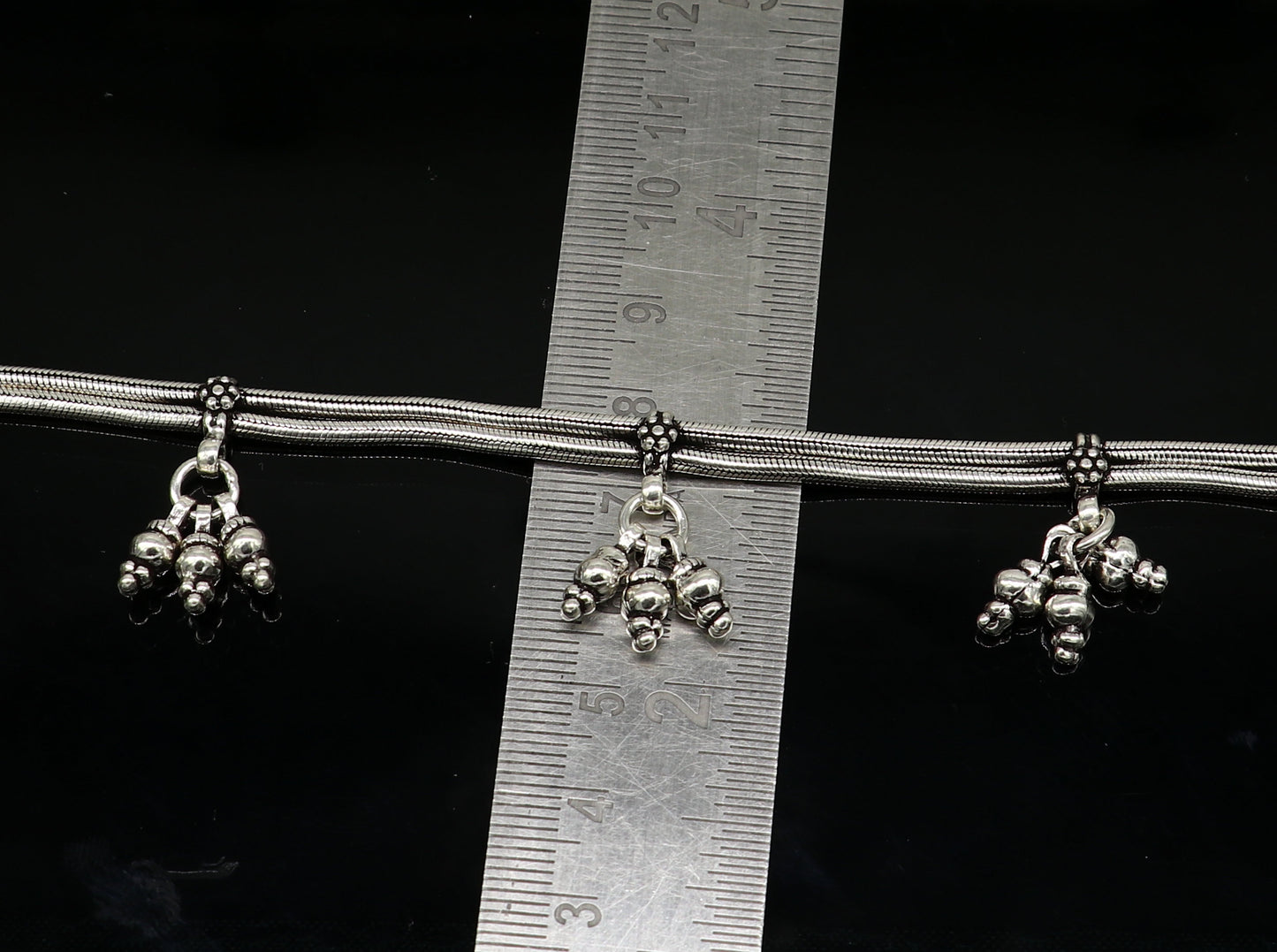 925 sterling silver two line/layer snake chain ankle bracelet, excellent belly dance customized trendy anklets foot bracelet ank385 - TRIBAL ORNAMENTS