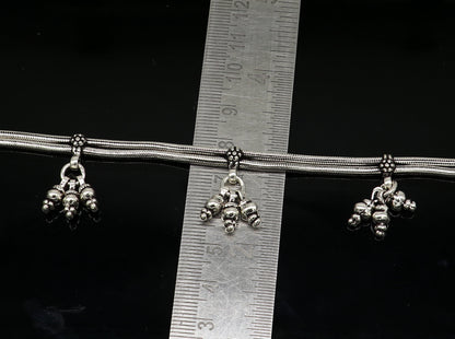 925 sterling silver snake chain ankle bracelet with two layered lines, perfect for belly dance and trendy foot jewelry.