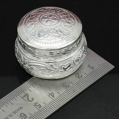 925 sterling silver unique antique design handmade brides eyes kajal box, surma box, kumkum sindur box, small trinket box article stb265 - TRIBAL ORNAMENTS