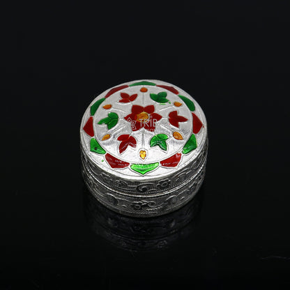 925 sterling silver unique antique design handmade brides eyes kajal box, surma box, kumkum sindur box, small trinket box article stb779 - TRIBAL ORNAMENTS