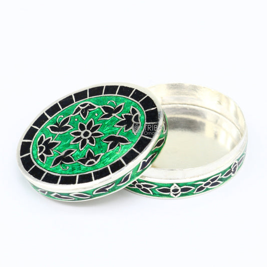 925 sterling silver unique antique design handmade brides eyes kajal box, surma box, kumkum sindur box, small trinket box article stb780 - TRIBAL ORNAMENTS