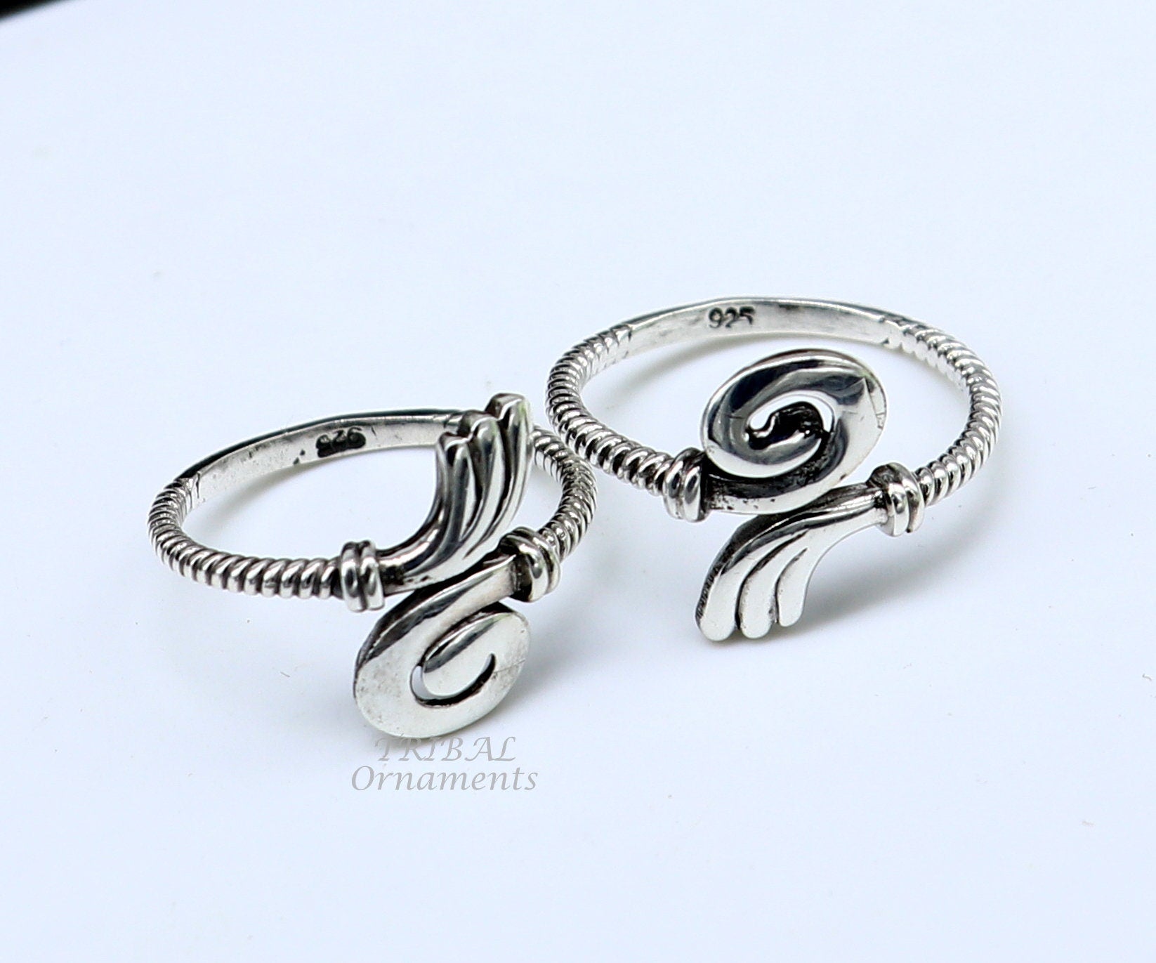 925 sterling silver uniquely handcrafted unique style antique look toe rings. best brides wedding jewelry ethnic  tribal jewelry ytr18 - TRIBAL ORNAMENTS