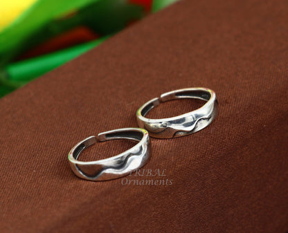 925 sterling silver uniquely handcrafted vintage style oxidized solid toe rings. best brides wedding jewelry tribal jewelry ytr15 - TRIBAL ORNAMENTS