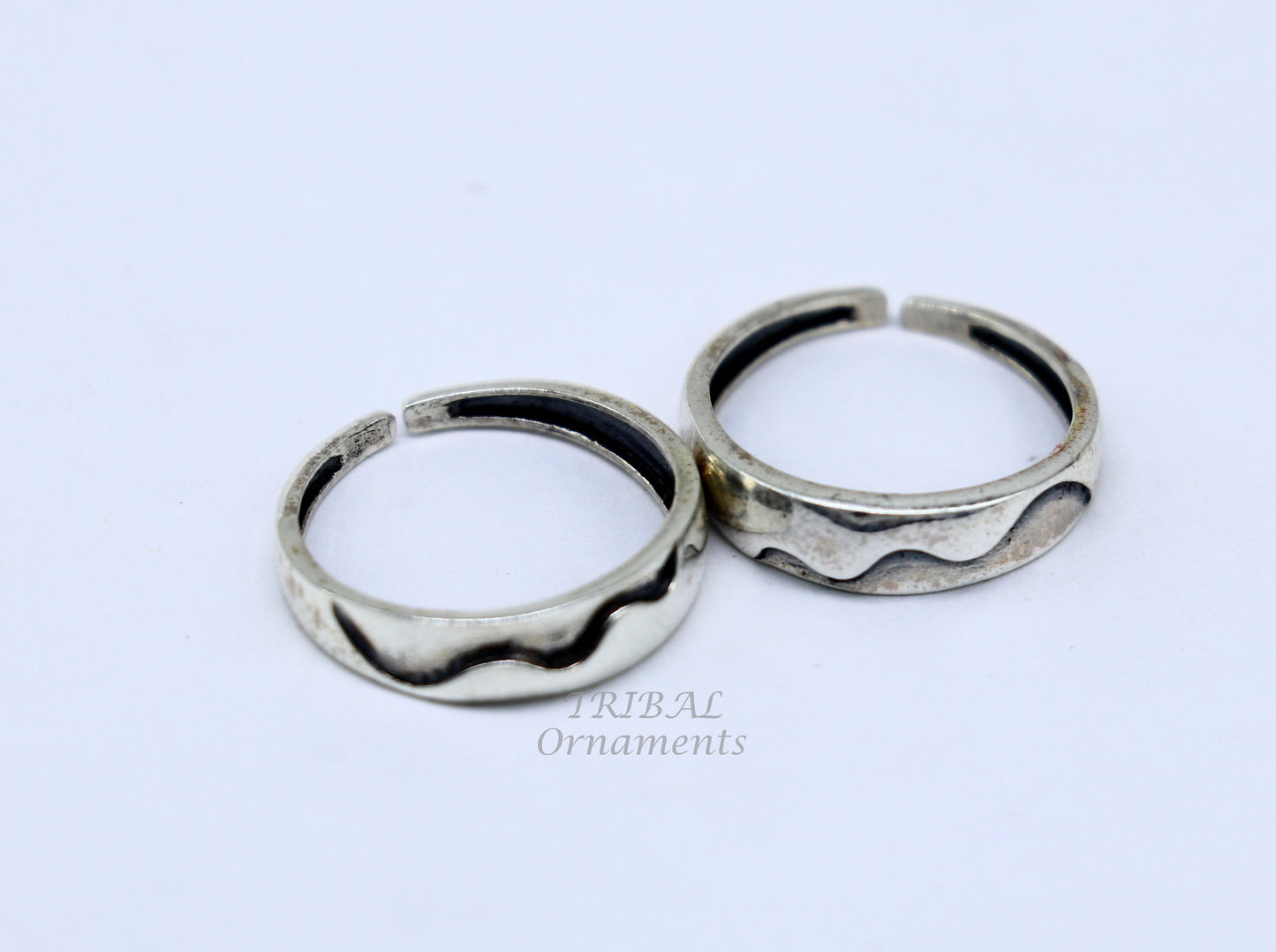 925 sterling silver uniquely handcrafted vintage style oxidized solid toe rings. best brides wedding jewelry tribal jewelry ytr15 - TRIBAL ORNAMENTS