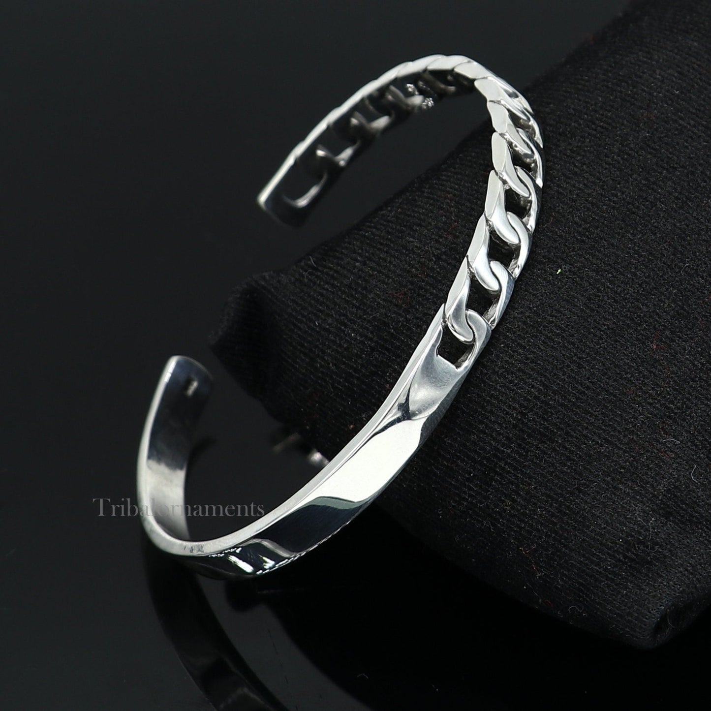 925 sterling silver vintage antique design handmade adjustable cuff bangle bracelet kada customized unisex men's or girl's jewelry nsk369 - TRIBAL ORNAMENTS